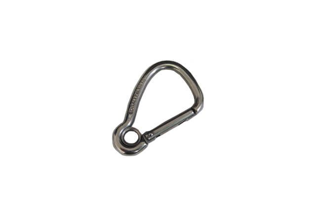 Carabiner with thimble asymmetric